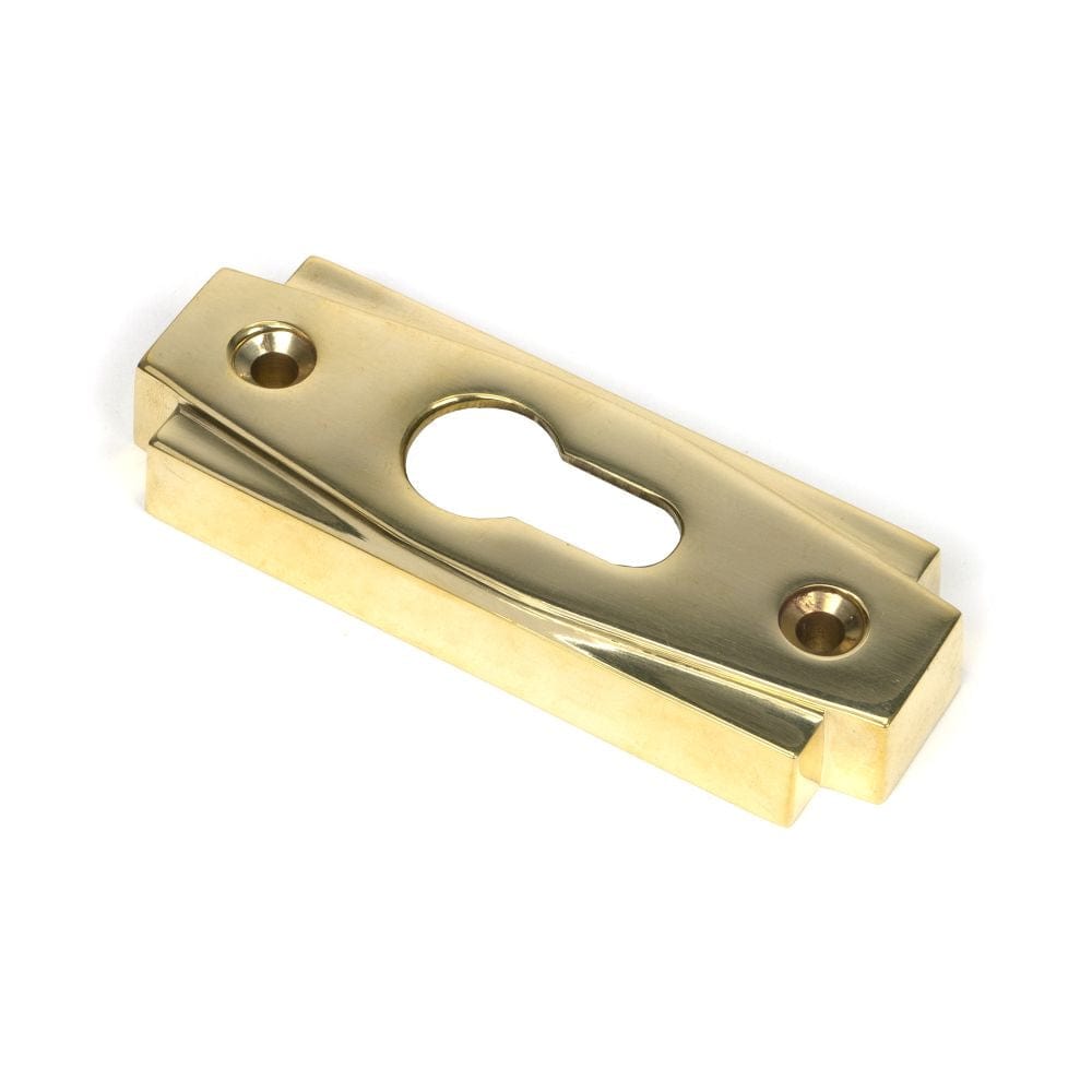 From The Anvil Door Furniture Polished Brass / Euro Profile Escutcheons From The Anvil - Polished Brass Art Deco Euro Escutcheon