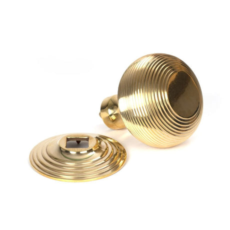 From The Anvil Door Furniture Polished Brass / Beehive Centre Door Knob From The Anvil - Polished Brass Beehive Centre Door Knob