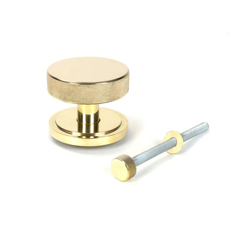 From The Anvil Door Furniture Polished Brass / Art Deco Centre Door Knob From The Anvil - Polished Brass Brompton Centre Door Knob (Art Deco)