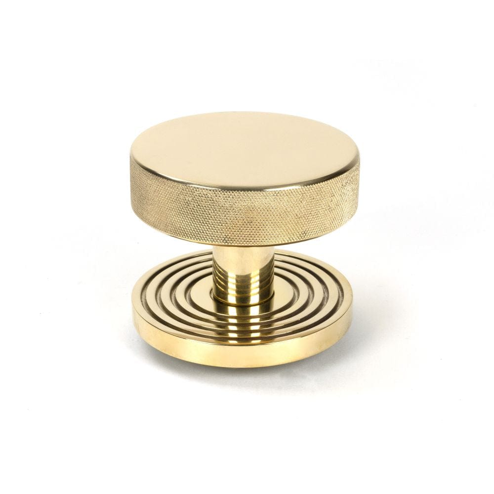 From The Anvil Door Furniture Polished Brass / Beehive Centre Door Knob From The Anvil - Polished Brass Brompton Centre Door Knob (Beehive)