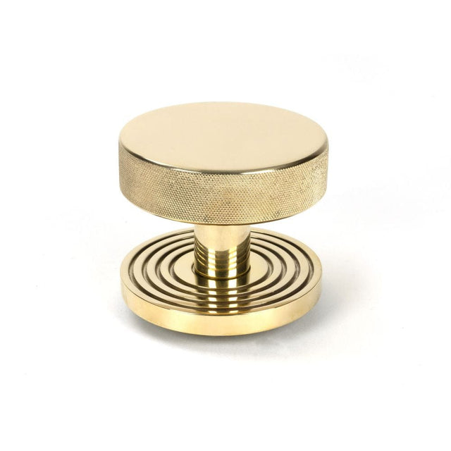 From The Anvil Door Furniture Polished Brass / Beehive Centre Door Knob From The Anvil - Polished Brass Brompton Centre Door Knob (Beehive)