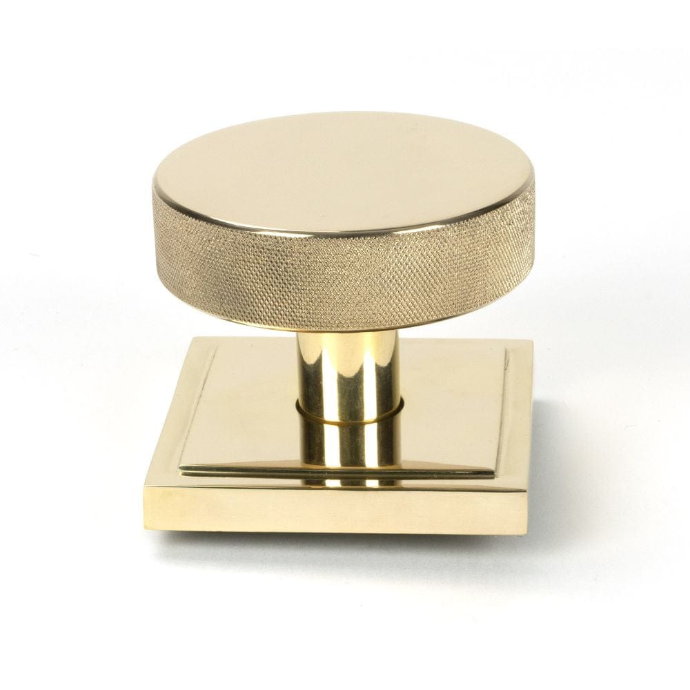 From The Anvil Door Furniture Polished Brass / Square Centre Door Knob From The Anvil - Polished Brass Brompton Centre Door Knob (Square)