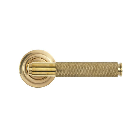 From The Anvil Door Furniture Polished Brass / Round Rose From The Anvil - Polished Brass Brompton Lever on Rose Set (Art Deco) - Unsprung