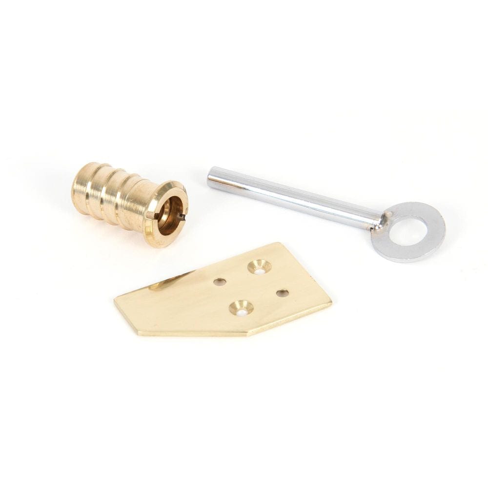 From The Anvil Window Furniture Polished Brass / Locking Sash Stops From The Anvil - Polished Brass Key-Flush Sash Stop