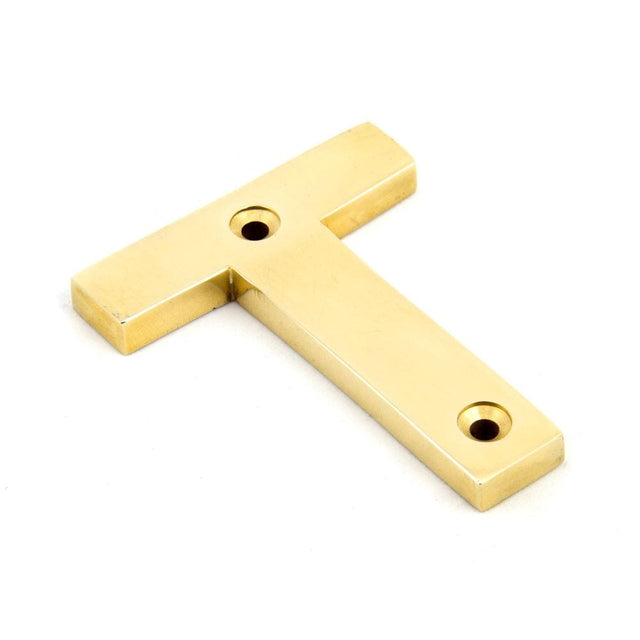 From The Anvil Door Furniture Polished Brass / Letters / T From The Anvil - Polished Brass Letter T