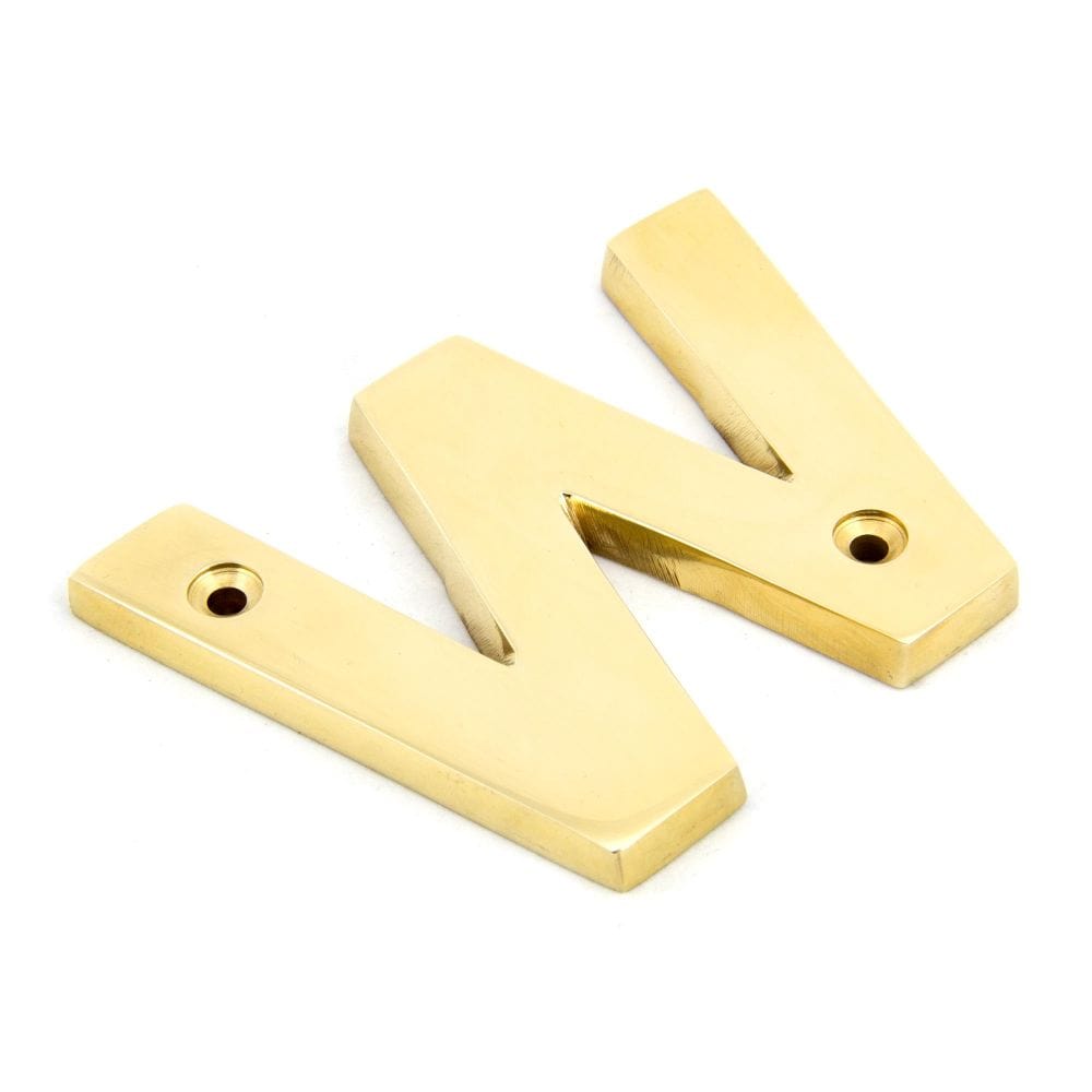 From The Anvil Door Furniture Polished Brass / Letters / W From The Anvil - Polished Brass Letter W