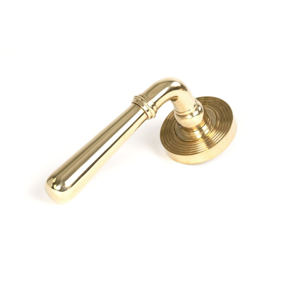 From The Anvil Door Furniture Polished Brass / Round Rose From The Anvil - Polished Brass Newbury Lever on Rose Set (Beehive)