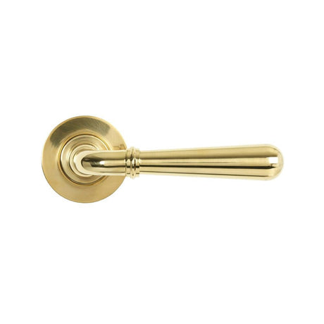 From The Anvil Door Furniture Polished Brass / Round Rose From The Anvil - Polished Brass Newbury Lever on Rose Set (Plain)