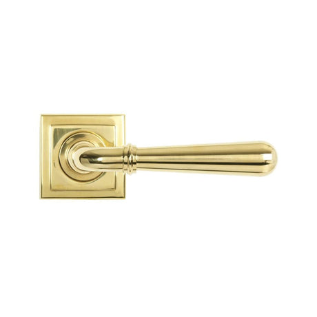 From The Anvil Door Furniture Polished Brass / Square Rose From The Anvil - Polished Brass Newbury Lever on Rose Set (Square)