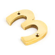 From The Anvil Door Furniture Polished Brass / Numerals / 3 From The Anvil - Polished Brass Numeral 3