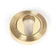 From The Anvil Door Furniture Polished Brass / Euro Profile Escutcheons From The Anvil - Polished Brass Round Euro Escutcheon (Beehive)