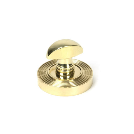 From The Anvil Door Furniture Polished Brass / No From The Anvil - Polished Brass Round Thumbturn Set (Beehive)