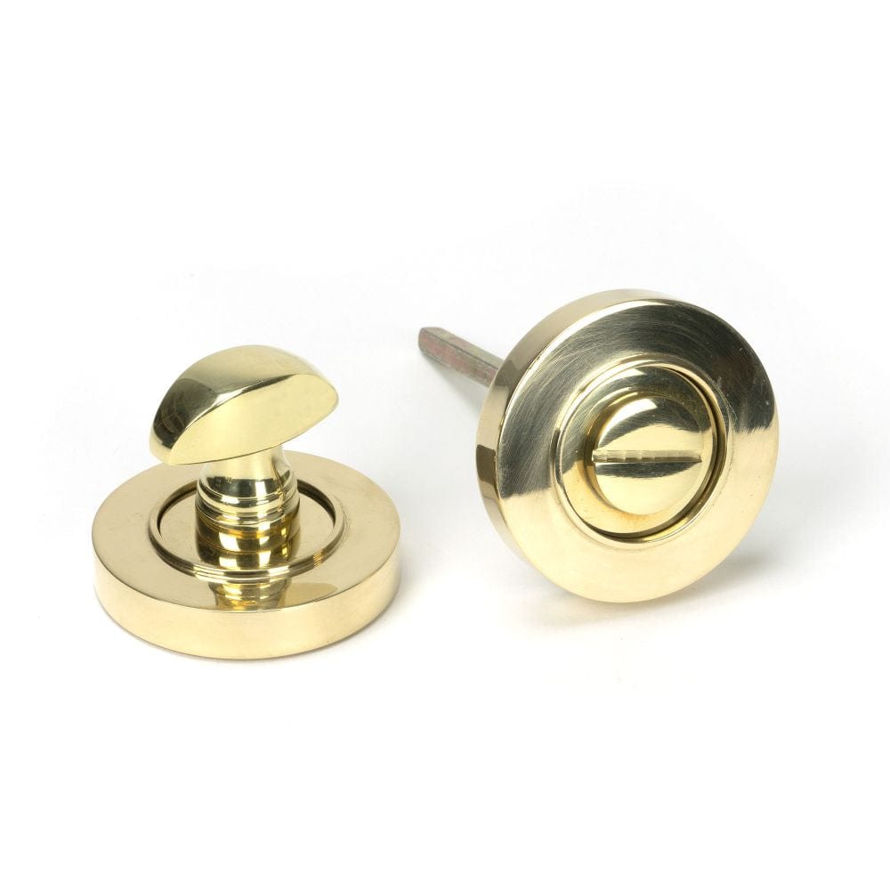 From The Anvil Door Furniture Polished Brass / No From The Anvil - Polished Brass Round Thumbturn Set (Plain)