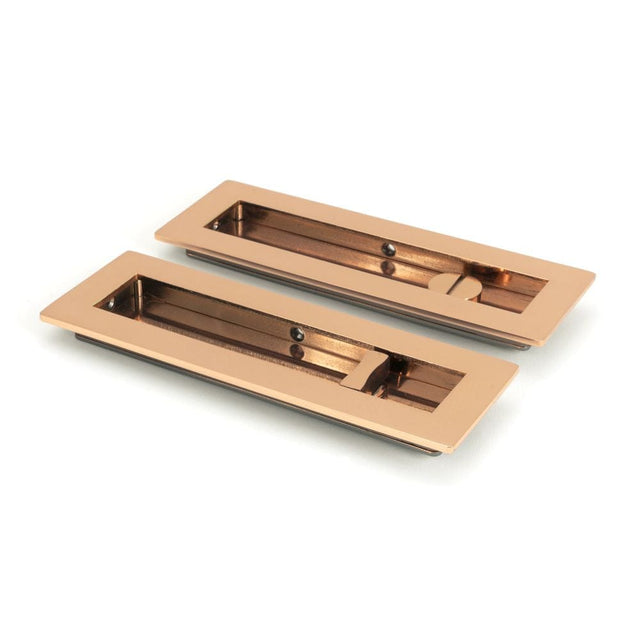 From The Anvil Door Furniture Polished Bronze / Rectangular Flush Pull (Privacy) / Rectangular From The Anvil - Polished Bronze 175mm Plain Rectangular Pull - Privacy Set