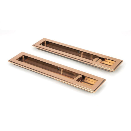 From The Anvil Door Furniture Polished Bronze / Rectangular Flush Pull (Privacy) / Rectangular From The Anvil - Polished Bronze 250mm Art Deco Rectangular Pull -Privacy Set