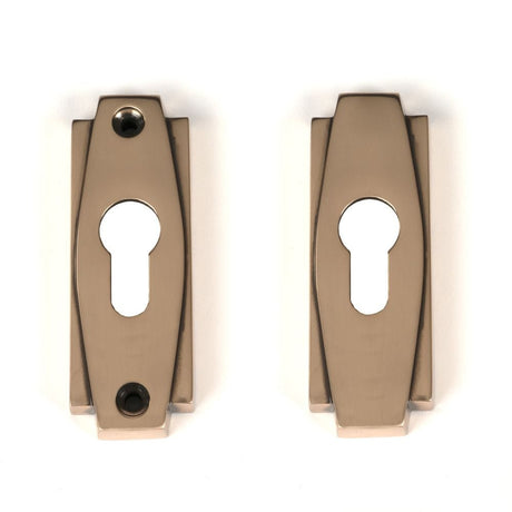 From The Anvil Door Furniture Polished Bronze / Euro Profile Escutcheons From The Anvil - Polished Bronze Art Deco Euro Escutcheon