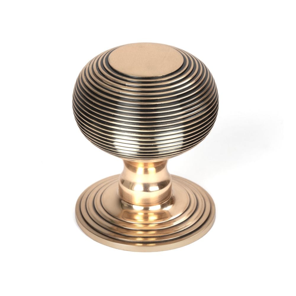 From The Anvil Door Furniture Polished Bronze / Beehive Centre Door Knob From The Anvil - Polished Bronze Beehive Centre Door Knob