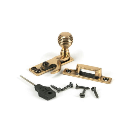 From The Anvil Window Furniture Polished Bronze / Sash Window Hook Fasteners / Yes From The Anvil - Polished Bronze Beehive Sash Hook Fastener