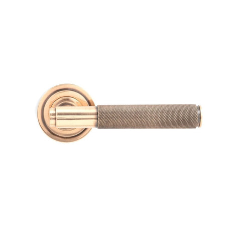 From The Anvil Door Furniture Polished Bronze / Round Rose From The Anvil - Polished Bronze Brompton Lever on Rose Set (Art Deco) - Unsprung