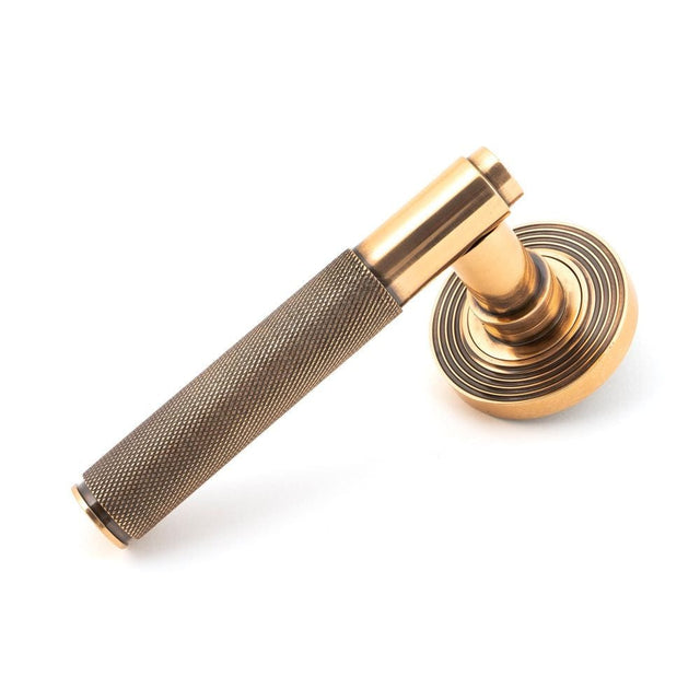 From The Anvil Door Furniture Polished Bronze / Round Rose From The Anvil - Polished Bronze Brompton Lever on Rose Set (Beehive)