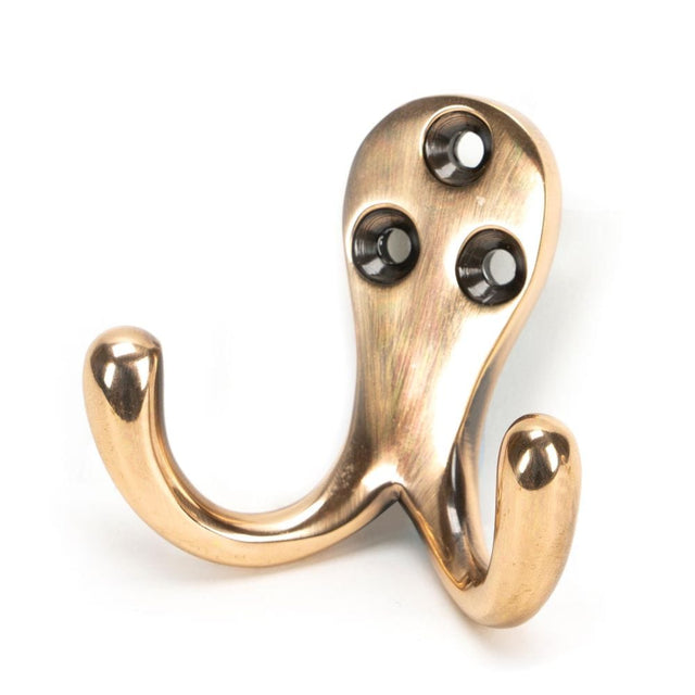 From The Anvil Accessories Polished Bronze / Double Coat Hooks From The Anvil - Polished Bronze Celtic Double Robe Hook