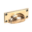 From The Anvil Cabinet Hardware Polished Bronze / Cabinet Cup Pulls From The Anvil - Polished Bronze Hammered Art Deco Drawer Pull