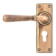 From The Anvil Door Furniture Polished Bronze / Euro Profile Lock Handles From The Anvil - Polished Bronze Hammered Newbury Lever Euro Lock Set