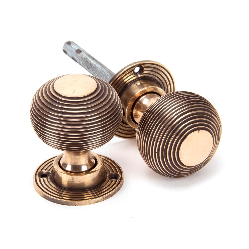 From The Anvil Door Furniture Polished Bronze / Mortice/Rim Knobs From The Anvil - Polished Bronze Heavy Beehive Mortice/Rim Knob Set