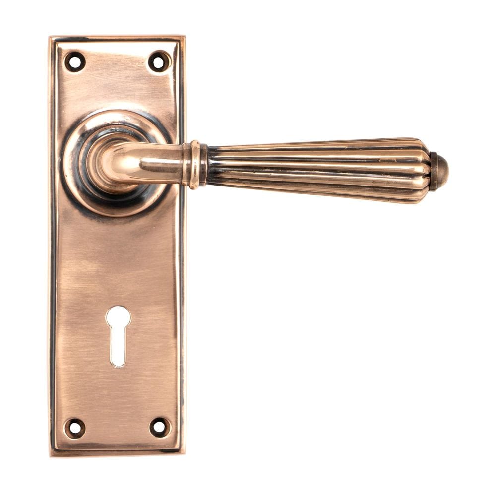 From The Anvil Door Furniture Polished Bronze / Std. Lock Handles From The Anvil - Polished Bronze Hinton Lever Lock Set