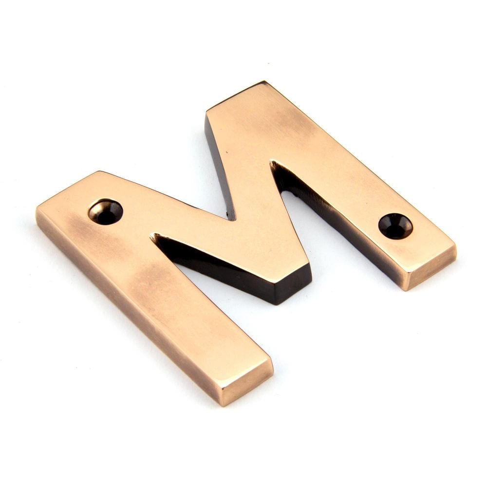 From The Anvil Door Furniture Polished Bronze / Letters / M From The Anvil - Polished Bronze Letter M