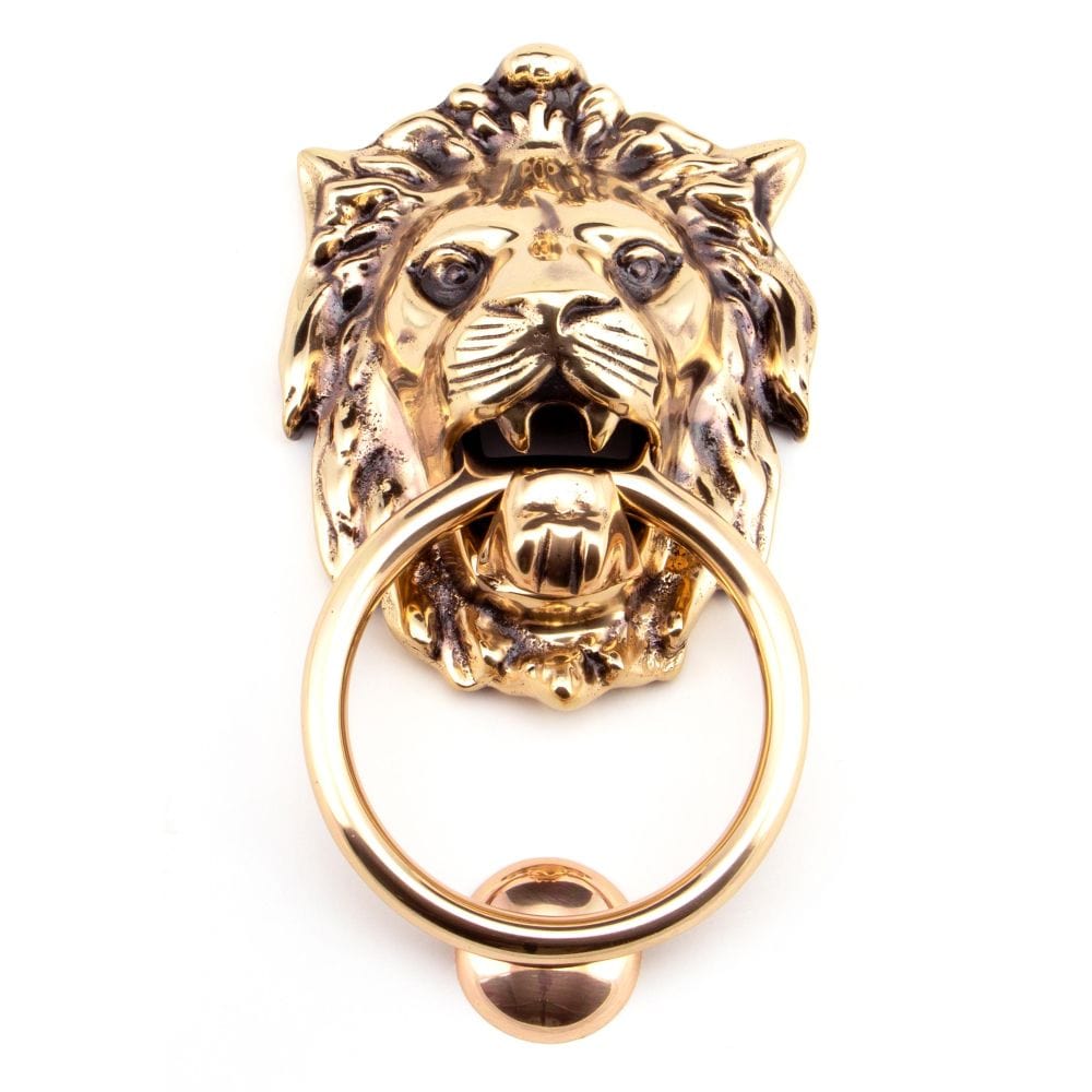 From The Anvil Door Furniture Polished Bronze / Lion Door Knocker From The Anvil - Polished Bronze Lion Head Door Knocker
