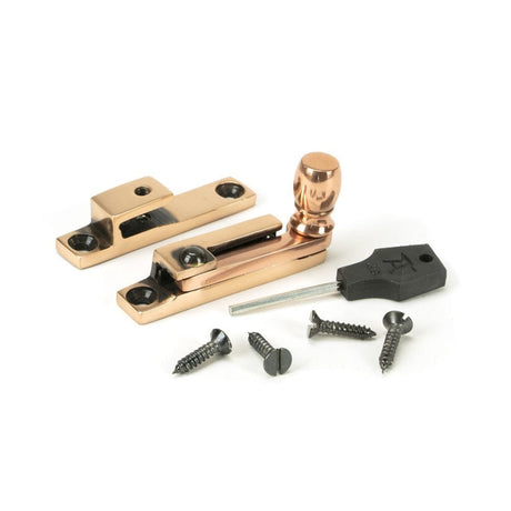 From The Anvil Window Furniture Polished Bronze / Sash Window Quadrant Fasteners / Yes From The Anvil - Polished Bronze Mushroom Quadrant Fastener - Narrow