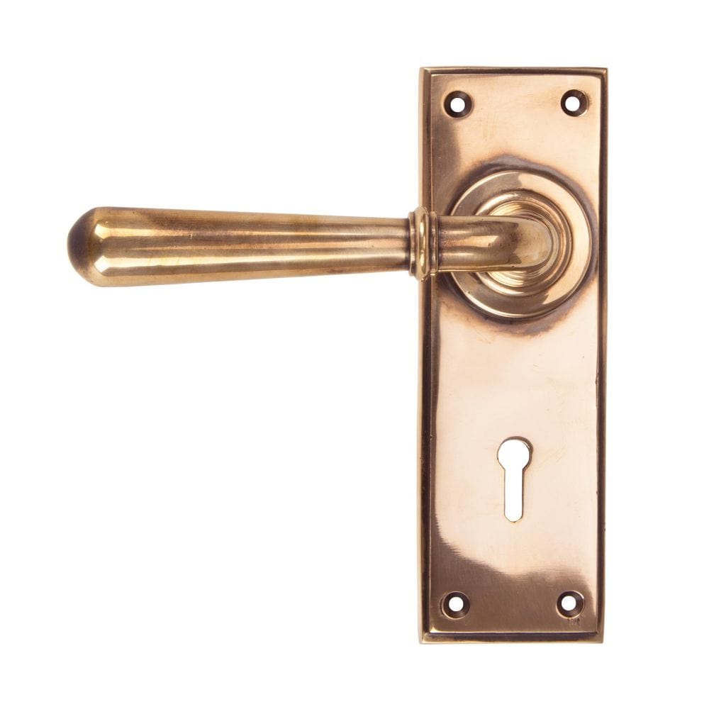 From The Anvil Door Furniture Polished Bronze / Std. Lock Handles From The Anvil - Polished Bronze Newbury Lever Lock Set