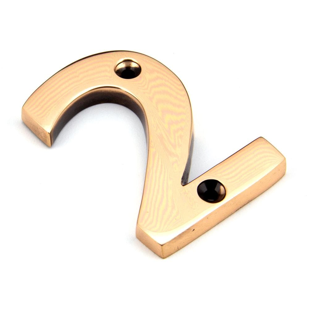 From The Anvil Door Furniture Polished Bronze / Numerals / 2 From The Anvil - Polished Bronze Numeral 2