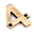 From The Anvil Door Furniture Polished Bronze / Numerals / 4 From The Anvil - Polished Bronze Numeral 4