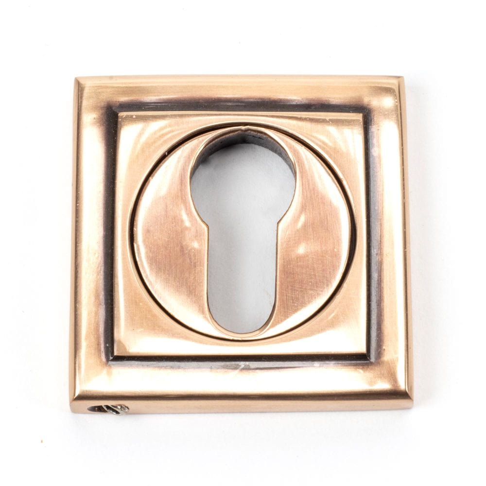 From The Anvil Door Furniture Polished Bronze / Euro Profile Escutcheons From The Anvil - Polished Bronze Round Euro Escutcheon (Square)