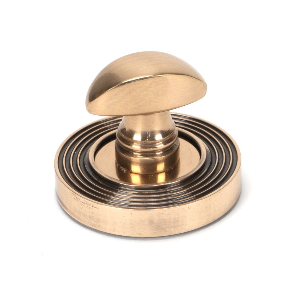 From The Anvil Door Furniture Polished Bronze / No From The Anvil - Polished Bronze Round Thumbturn Set (Beehive)