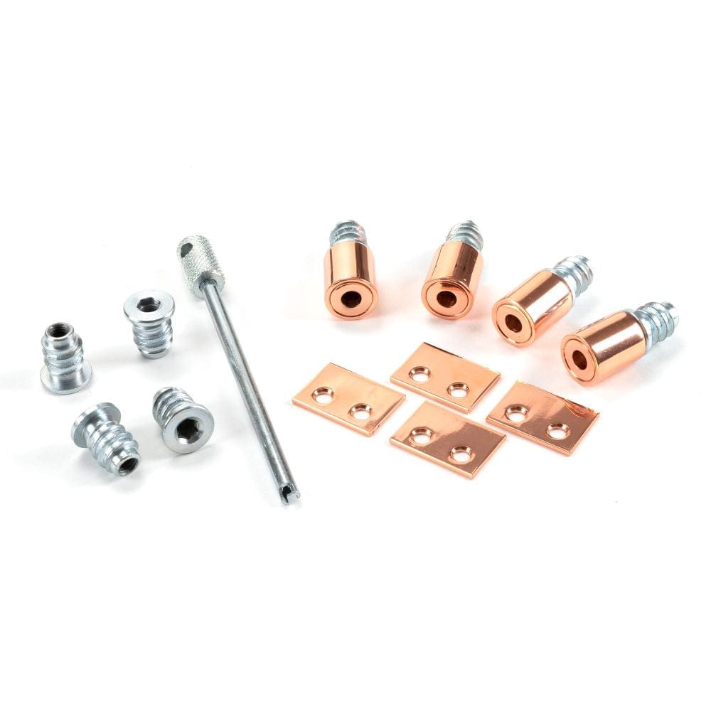 From The Anvil Window Furniture Polished Bronze / Locking Sash Stops From The Anvil - Polished Bronze Secure Stops (Pack of 4)