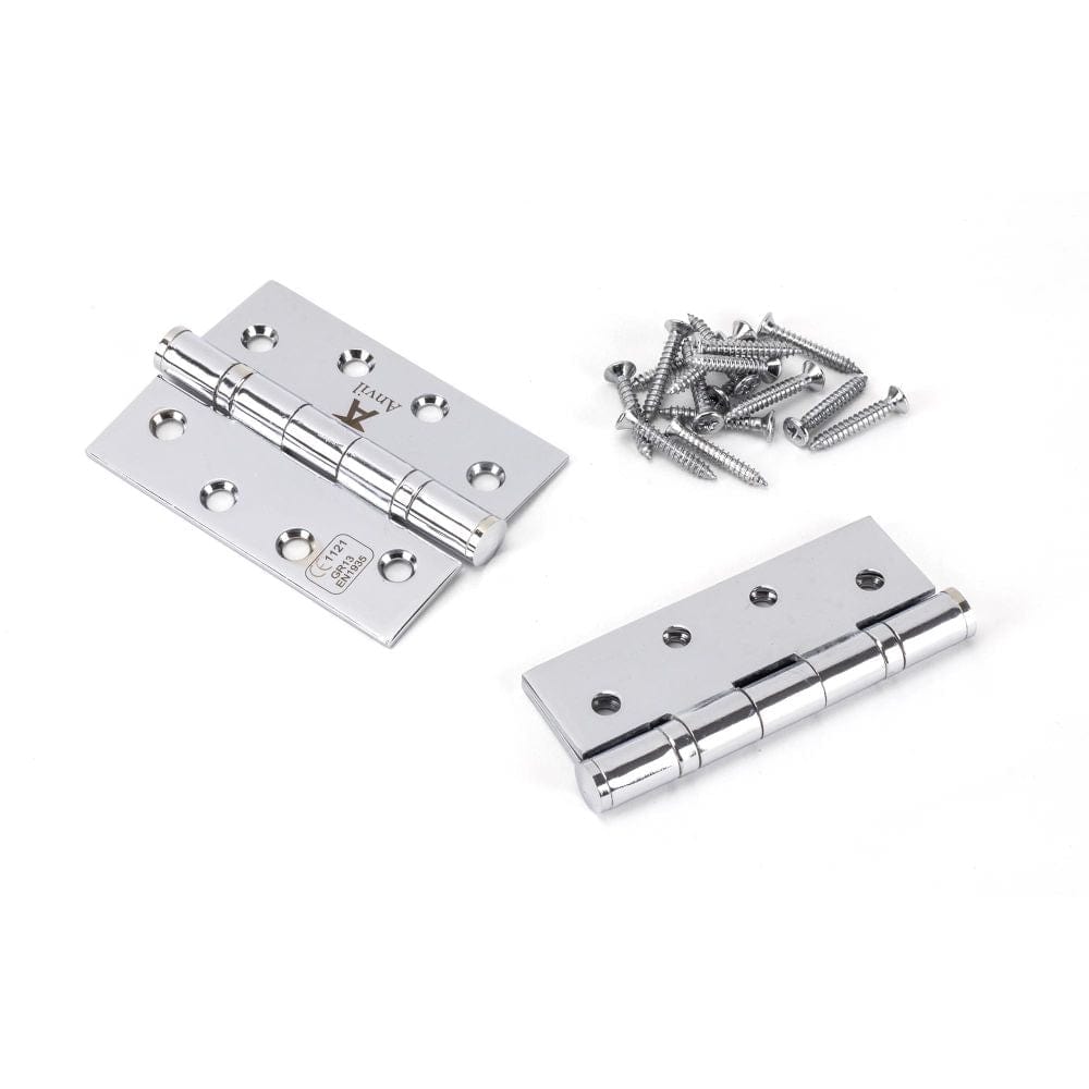From The Anvil Hinges Polished Chrome / Ball Bearing Hinges / 4" x (102mm) From The Anvil - Polished Chrome 4" Ball Bearing Butt Hinge (pair) ss