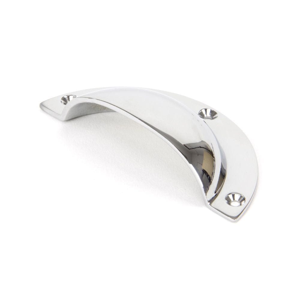 From The Anvil Cabinet Hardware Polished Chrome / Cabinet Cup Pulls From The Anvil - Polished Chrome 4" Plain Drawer Pull