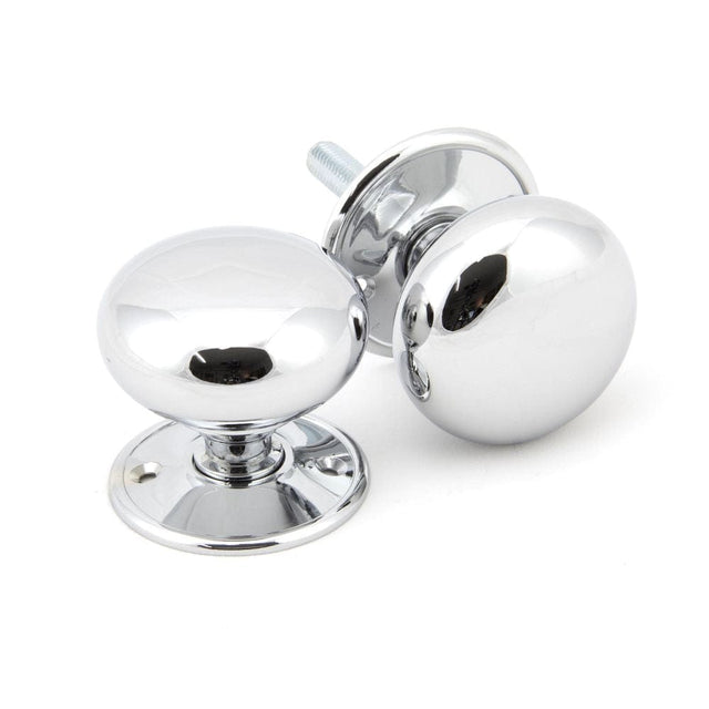 From The Anvil Door Furniture Polished Chrome / Mortice/Rim Knobs From The Anvil - Polished Chrome 57mm Mushroom Mortice/Rim Knob Set