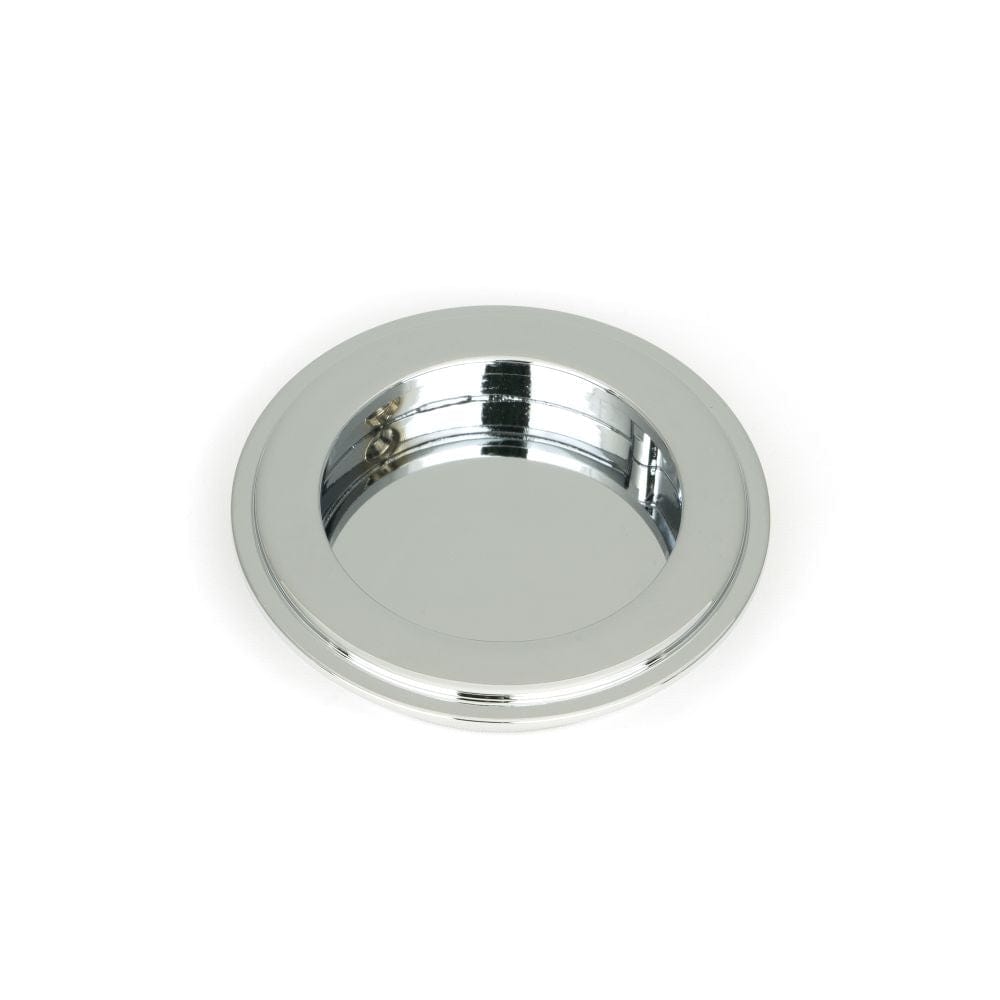 From The Anvil Door Furniture Polished Chrome / Flush Handle / Round From The Anvil - Polished Chrome 75mm Art Deco Round Pull
