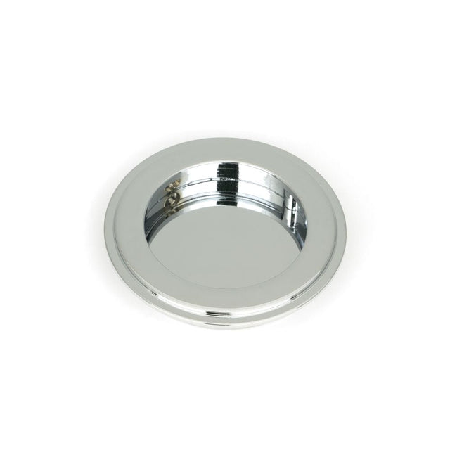 From The Anvil Door Furniture Polished Chrome / Flush Handle / Round From The Anvil - Polished Chrome 75mm Art Deco Round Pull
