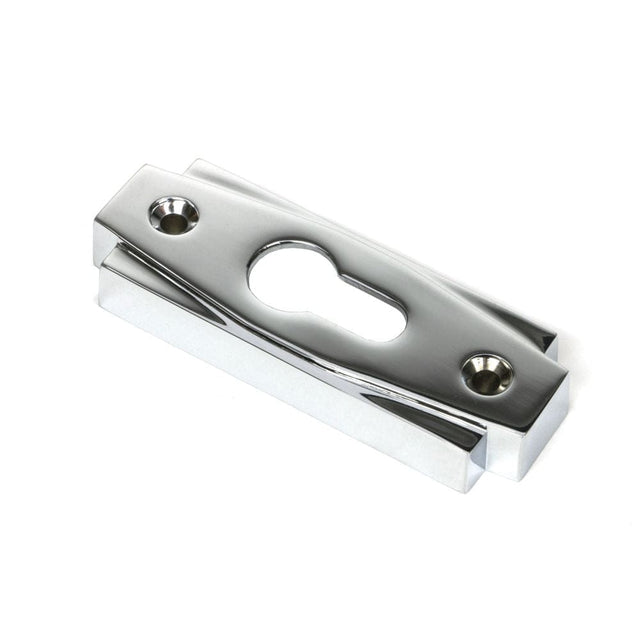 From The Anvil Door Furniture Polished Chrome / Euro Profile Escutcheons From The Anvil - Polished Chrome Art Deco Euro Escutcheon