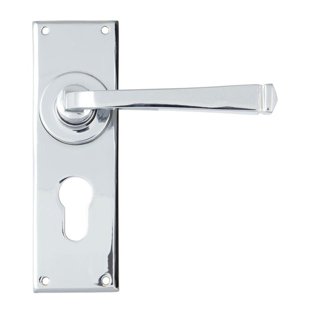 From The Anvil Door Furniture Polished Chrome / Euro Profile Lock Handles From The Anvil - Polished Chrome Avon Lever Euro Lock Set
