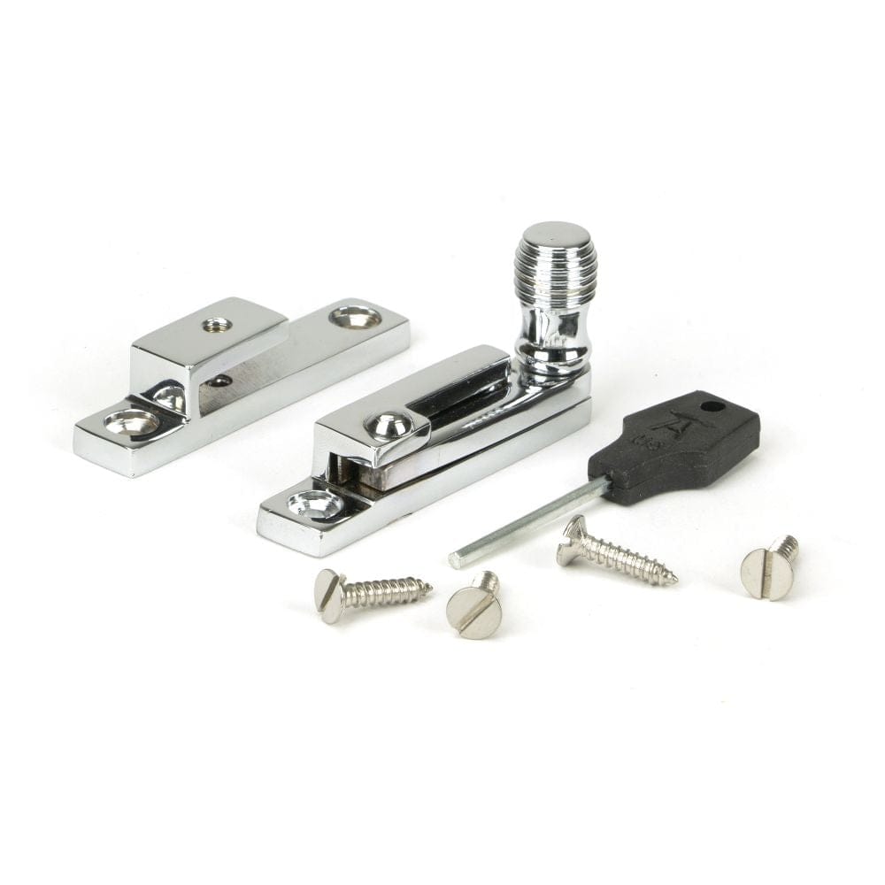 From The Anvil Window Furniture Polished Chrome / Sash Window Quadrant Fasteners / Yes From The Anvil - Polished Chrome Beehive Quadrant Fastener - Narrow