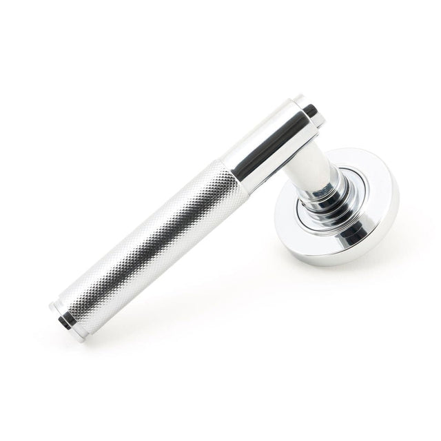 From The Anvil Door Furniture Polished Chrome / Round Rose From The Anvil - Polished Chrome Brompton Lever on Rose Set (Plain)