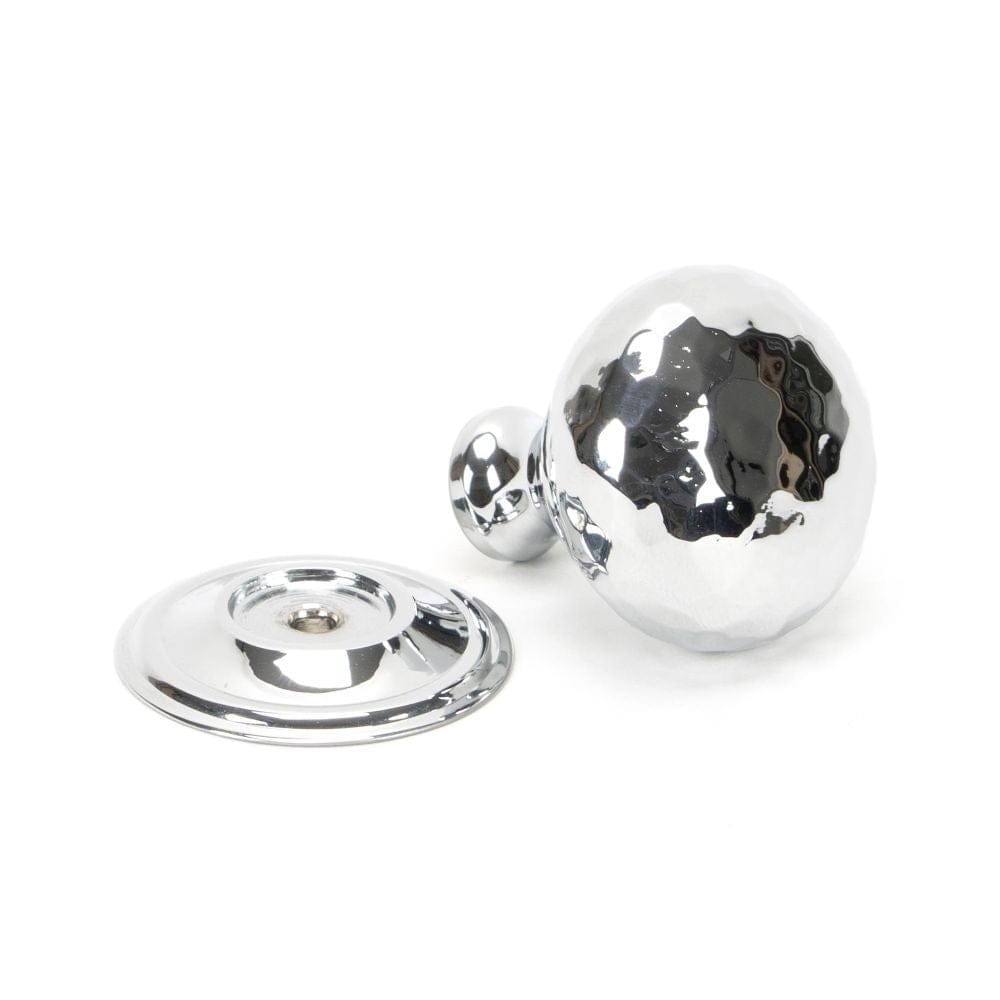 From The Anvil Cabinet Hardware Polished Chrome / Cabinet Knobs / 32mm Dia. From The Anvil - Polished Chrome Hammered Mushroom Cabinet Knob 32mm