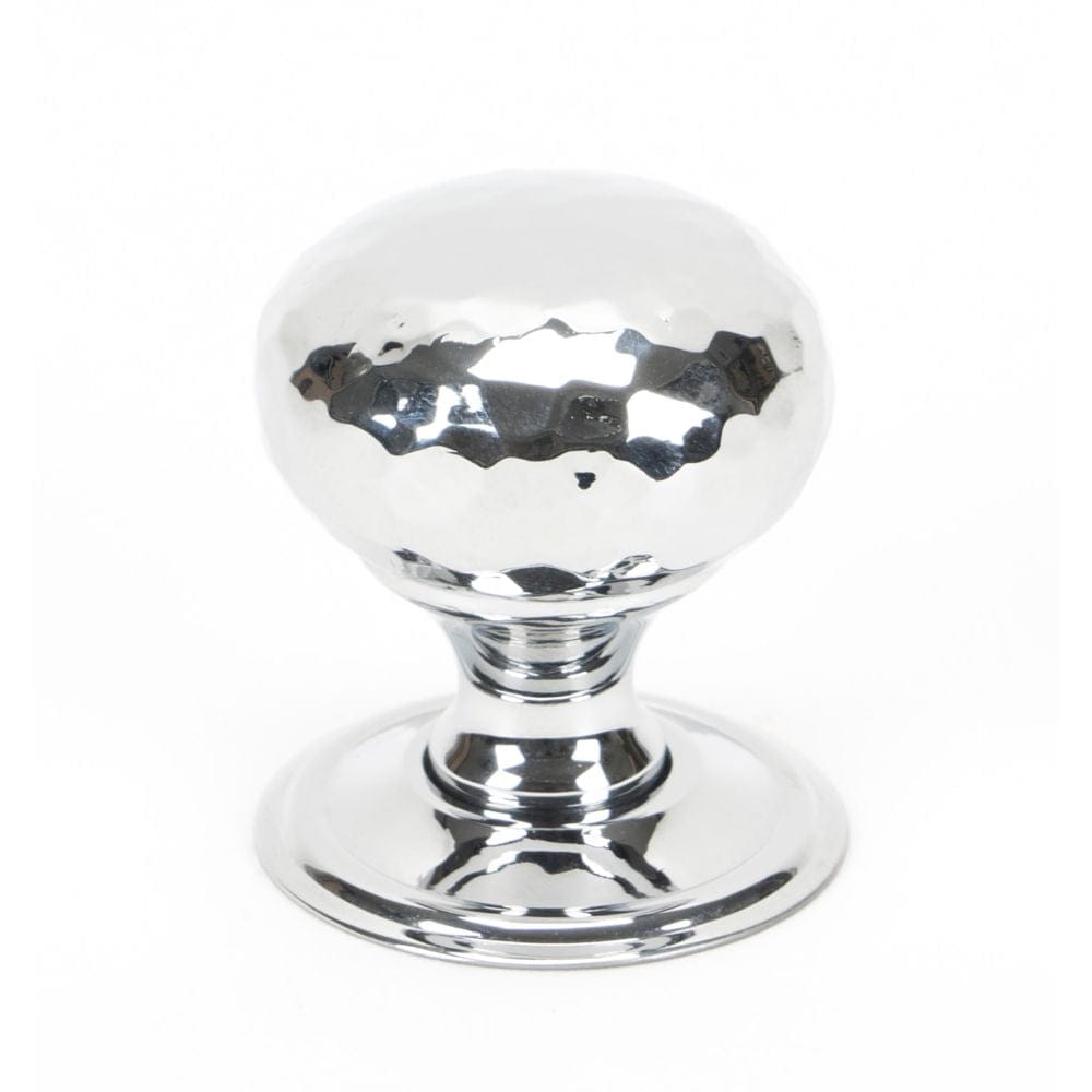 From The Anvil Cabinet Hardware Polished Chrome / Cabinet Knobs / 32mm Dia. From The Anvil - Polished Chrome Hammered Mushroom Cabinet Knob 32mm