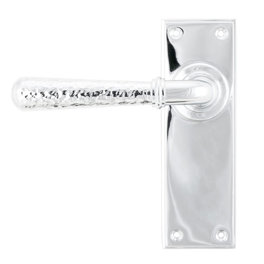 From The Anvil Door Furniture Polished Chrome / Latch Handles From The Anvil - Polished Chrome Hammered Newbury Lever Latch Set